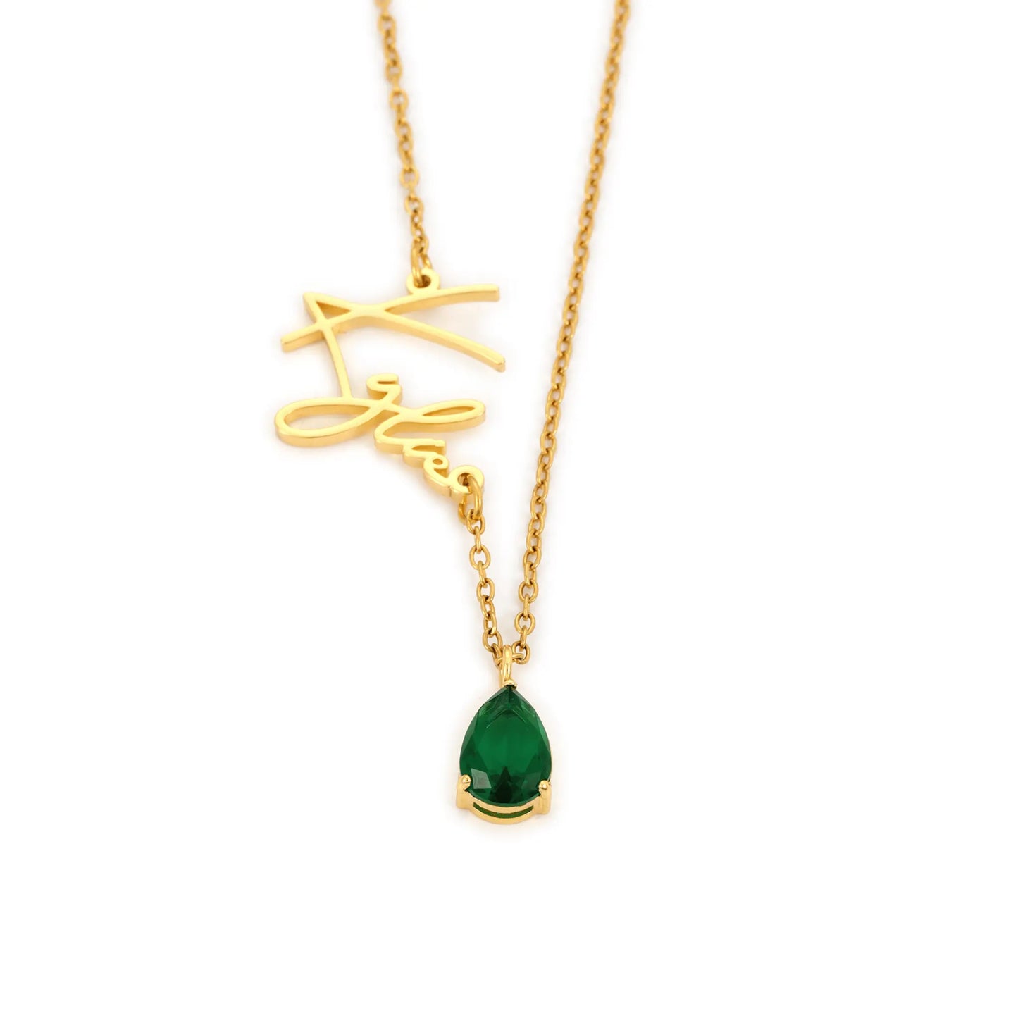 Signature Name And Birthstone Necklace - CLAYCALI