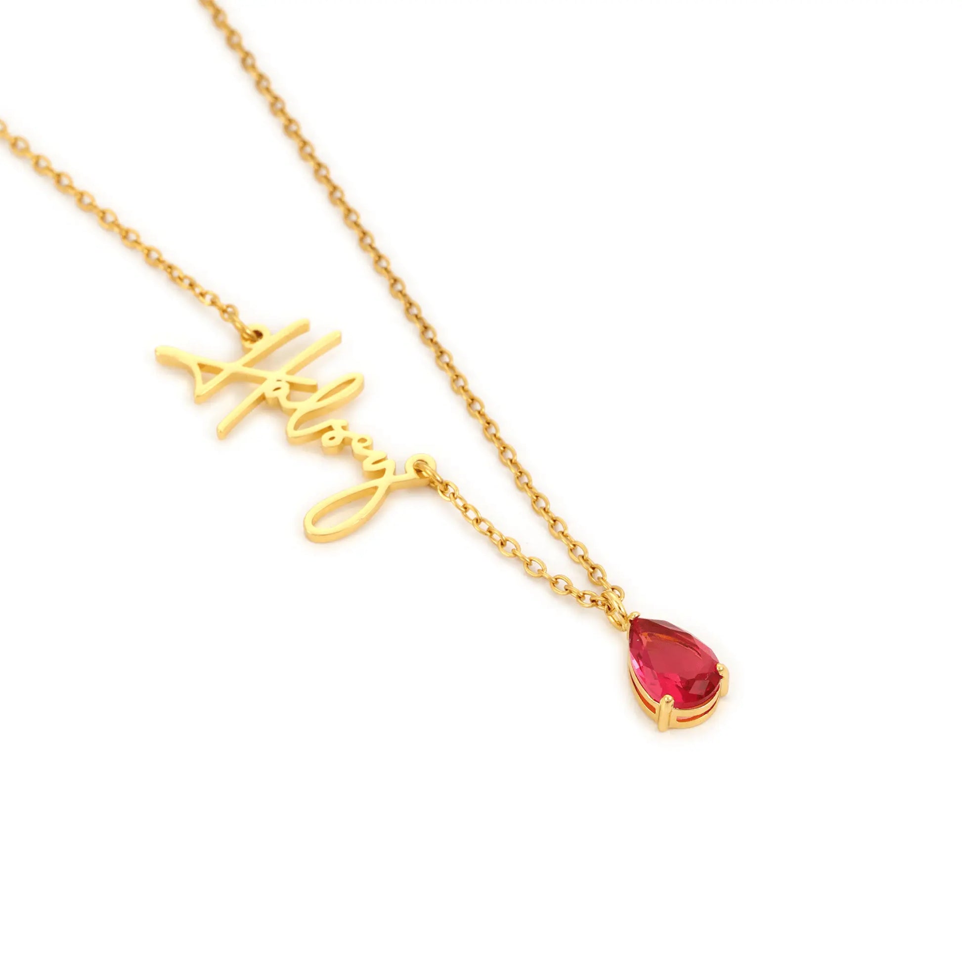 Signature Name And Birthstone Necklace - CLAYCALI