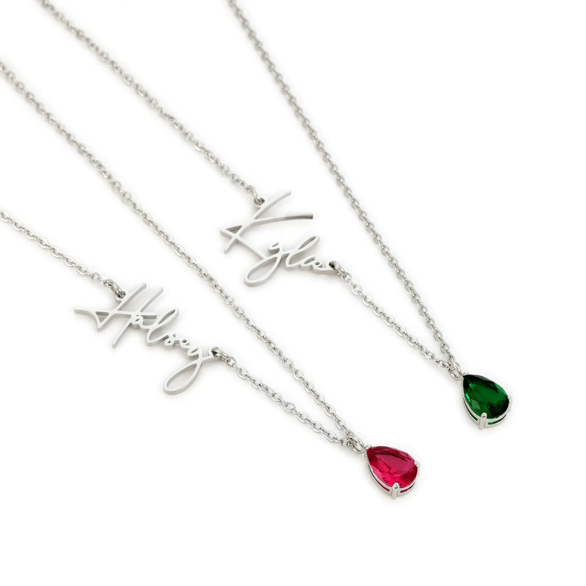 Signature Name And Birthstone Necklace - CLAYCALI