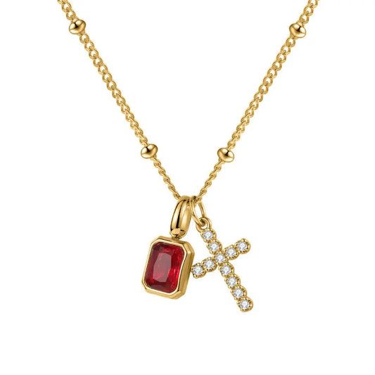 Clay Cross Birthstone Necklace - CLAYCALI