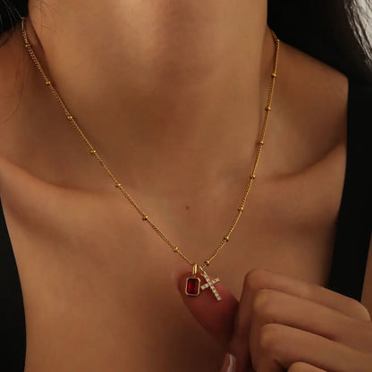 Clay Cross Birthstone Necklace - CLAYCALI