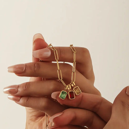 Clay Three Birthstone Necklace - CLAYCALI