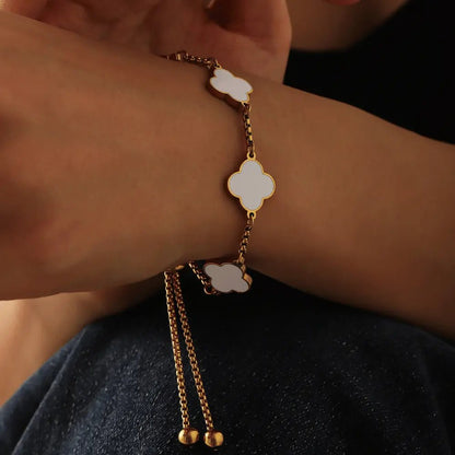 Mother Of Pearl Clover Bracelet - CLAYCALI