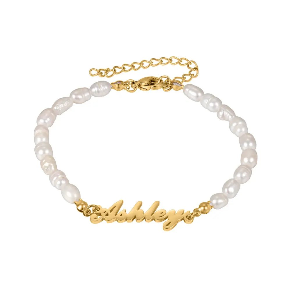 Freshwater Pearl Name Bracelet - CLAYCALI