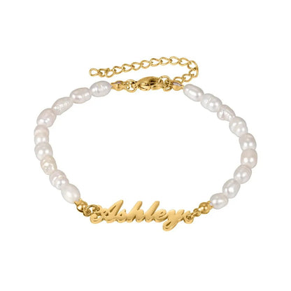 Freshwater Pearl Name Bracelet - CLAYCALI