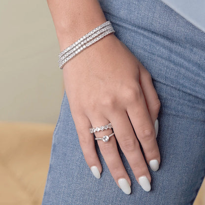 18k Silver Tennis Bracelet - CLAYCALI
