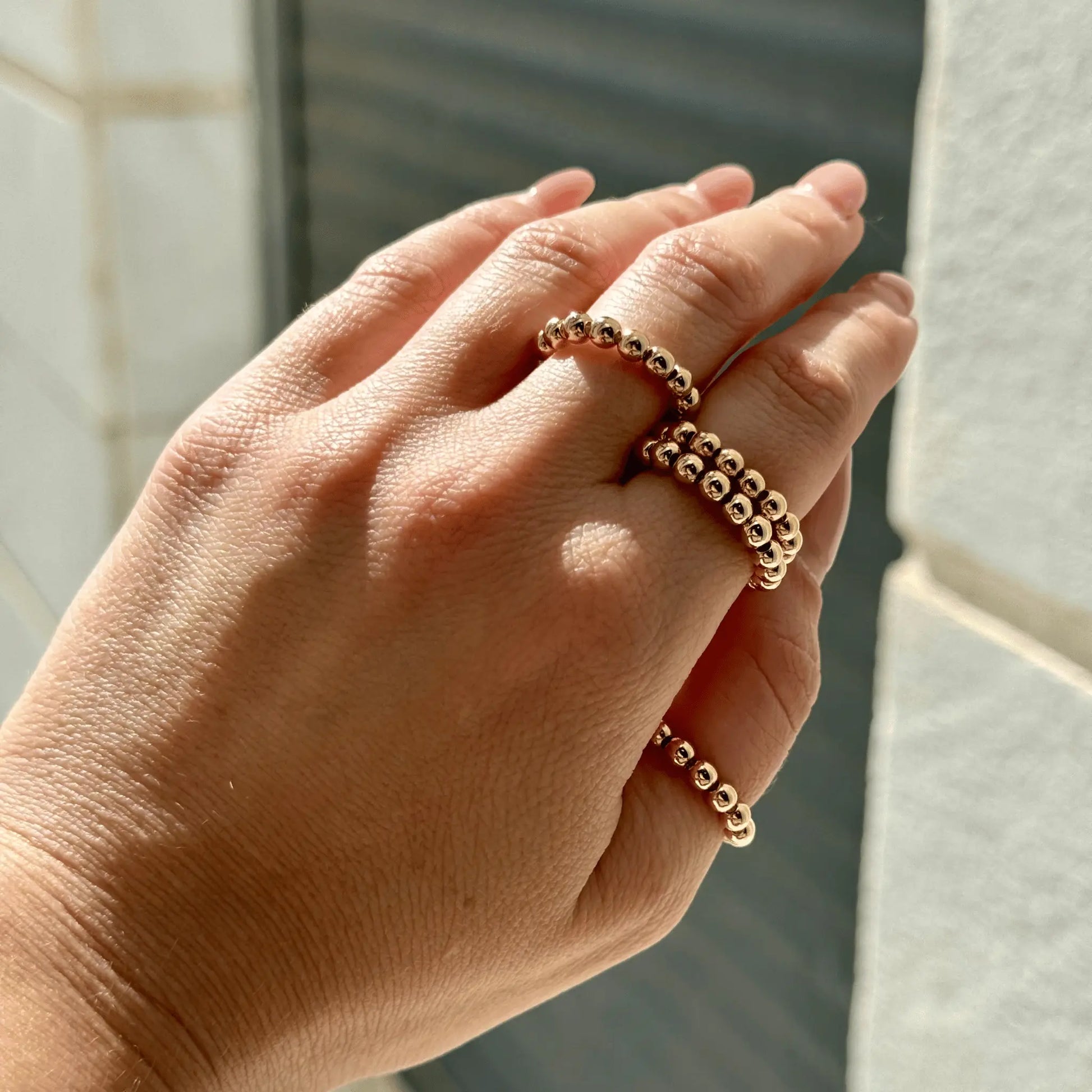 5MM Gold Bead Ring - CLAYCALI