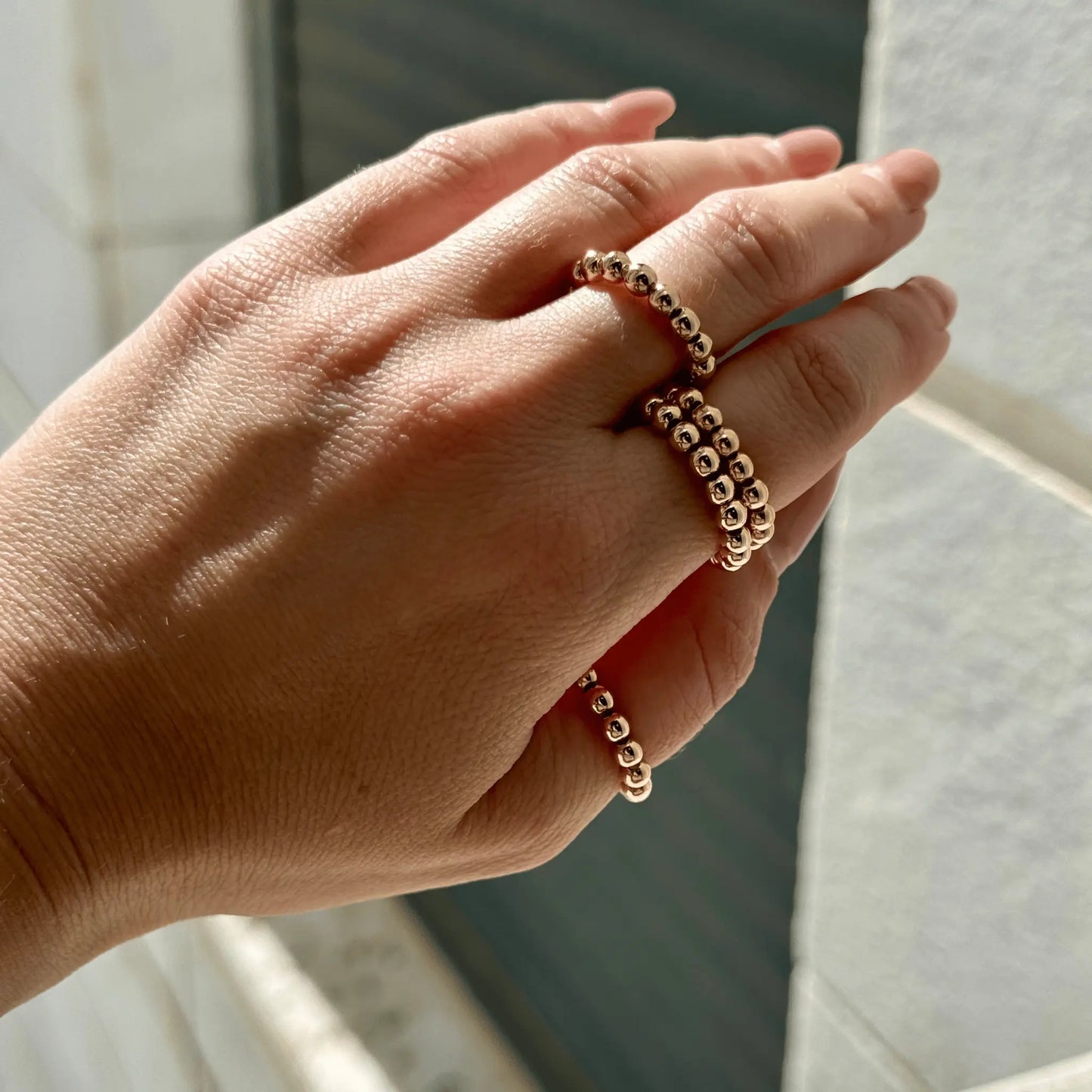 5MM Gold Bead Ring - CLAYCALI