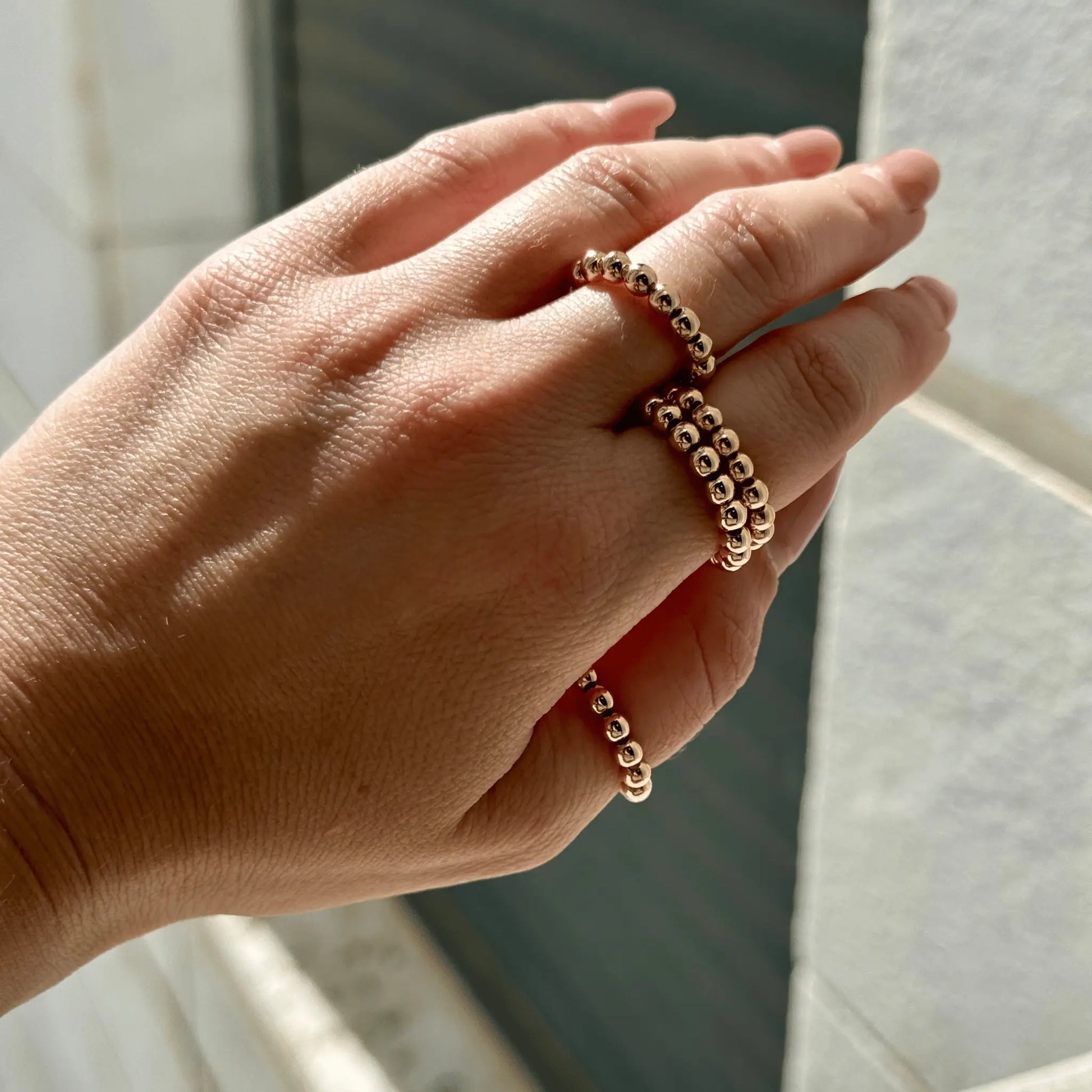 5MM Gold Bead Ring - CLAYCALI