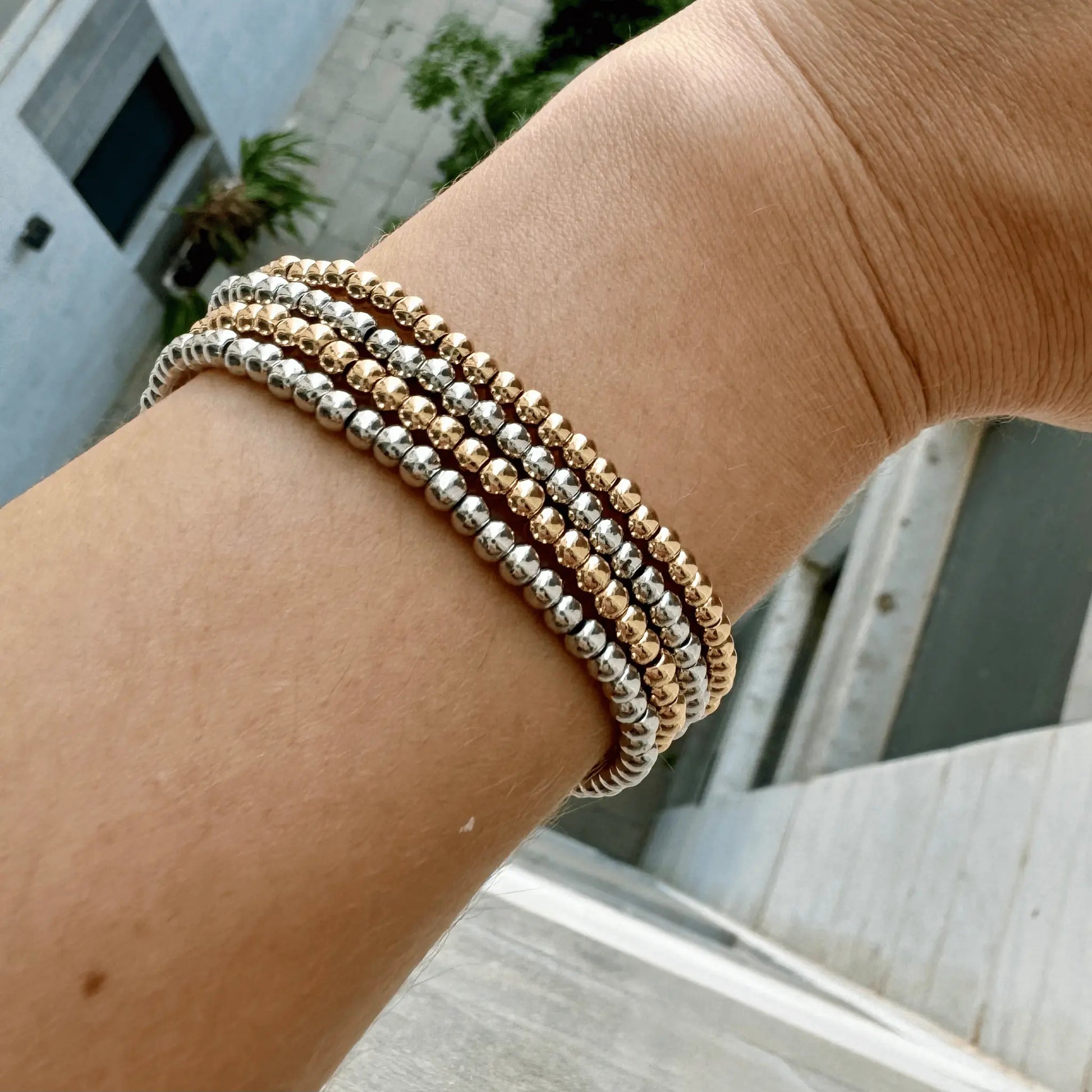 3333 Gold Silver Bracelet Stack - CLAYCALI