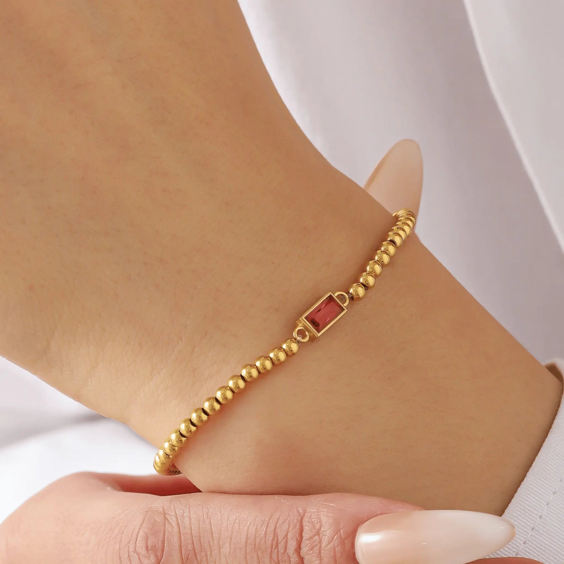 Beaded Birthstone Bracelet - CLAYCALI