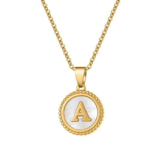 Mother of Pearl Initial Necklace