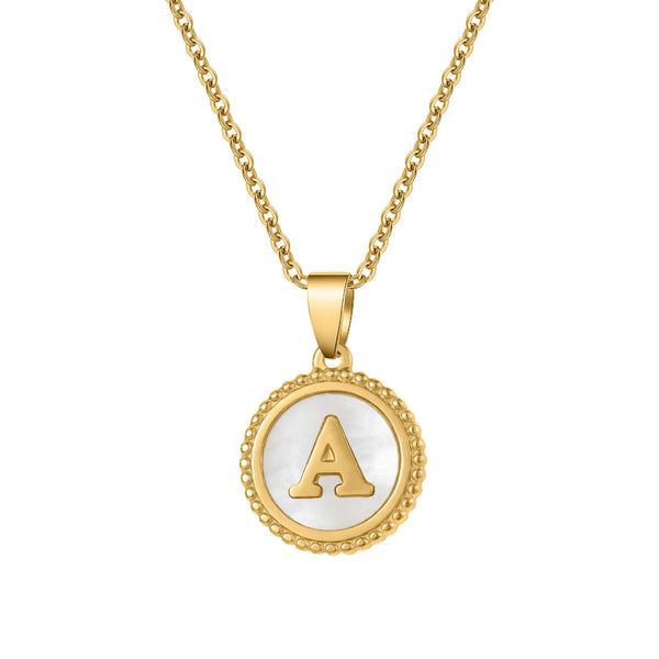 Mother of Pearl Initial Necklace