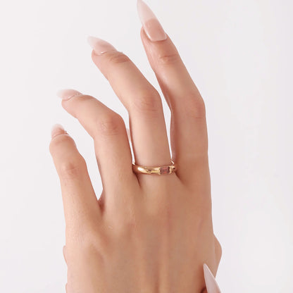 18K Gold Baguette Birthstone Ring