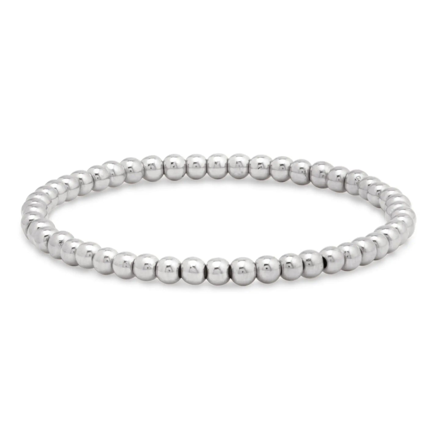 4MM Silver Bead Bracelet