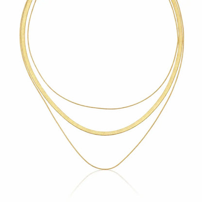 Soleia Layered Gold Necklace - CLAYCALI