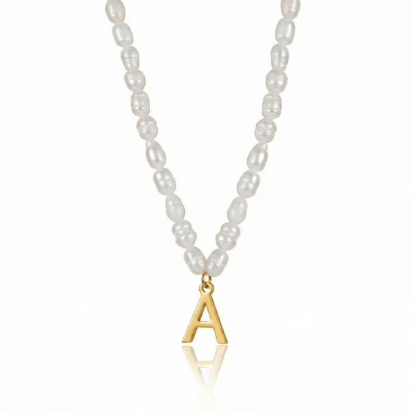 Statement Initial Pearl Necklace