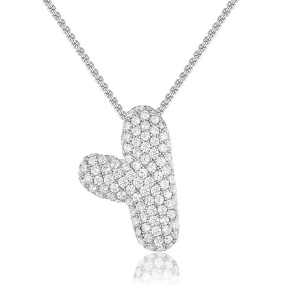 Bubble Initial Diamond Necklace - CLAYCALI