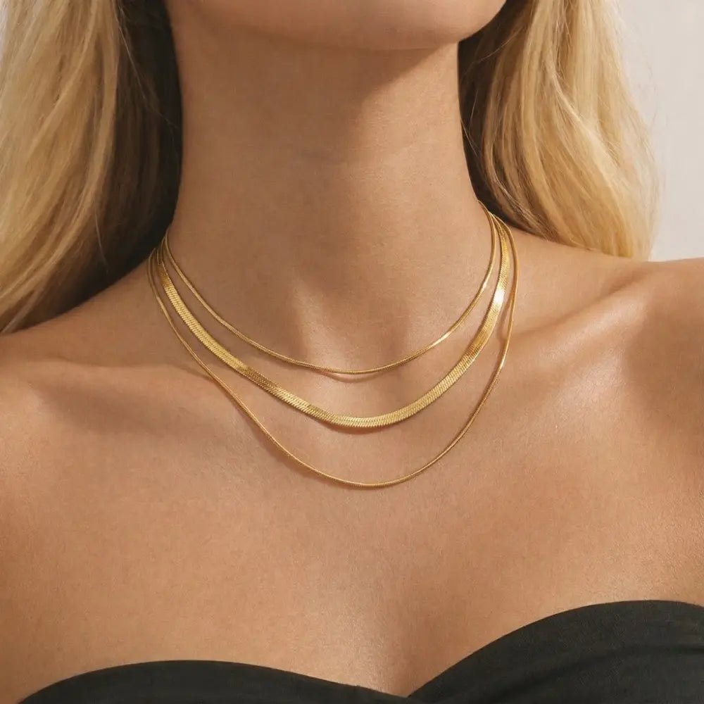 Soleia Layered Gold Necklace - CLAYCALI