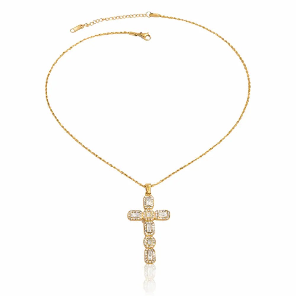 Elysia Diamond Cross Necklace - CLAYCALI