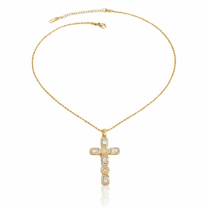 Elysia Diamond Cross Necklace - CLAYCALI