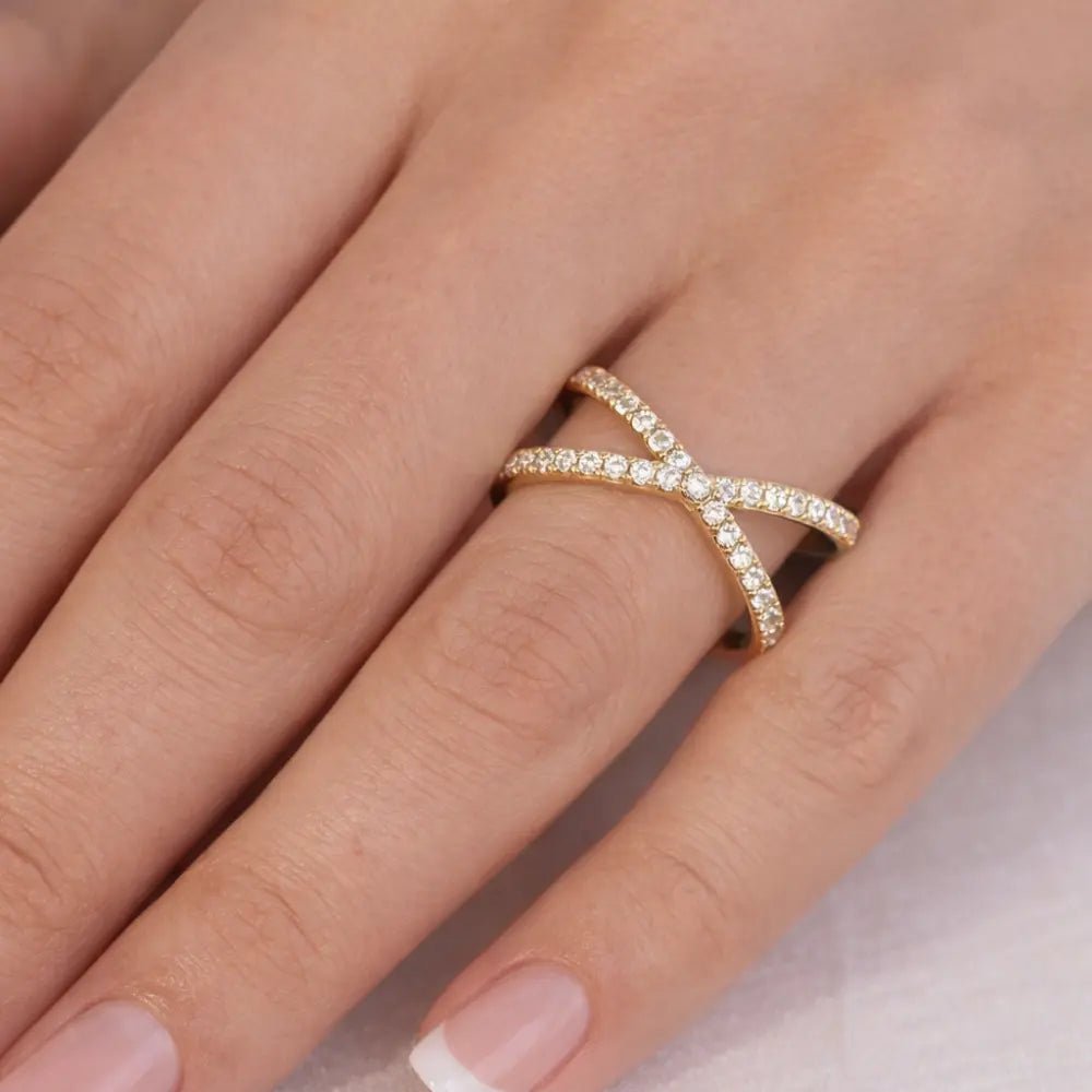 Eden Gold Diamond Cross Ring - CLAYCALI