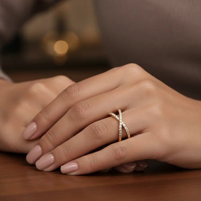 Eden Gold Diamond Cross Ring - CLAYCALI