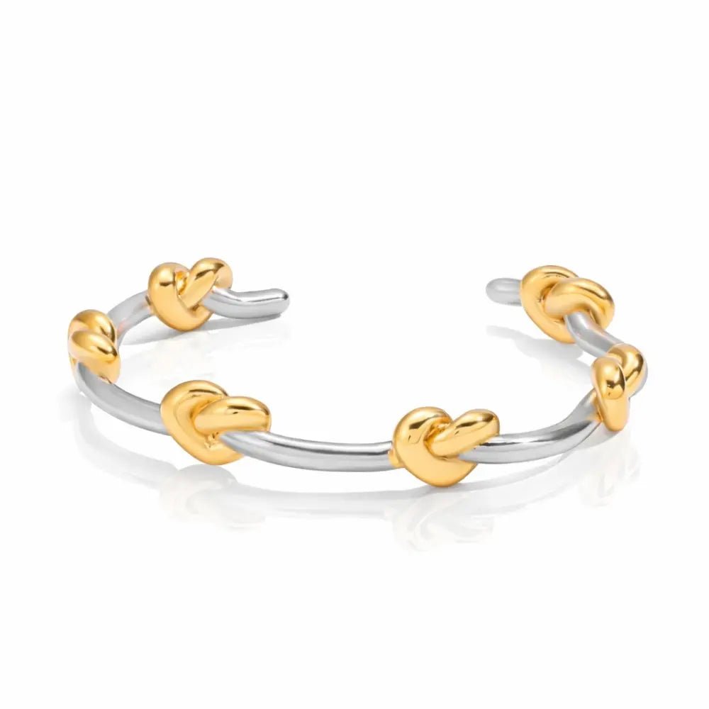 Freya Two - Tone Knot Bangle - CLAYCALI