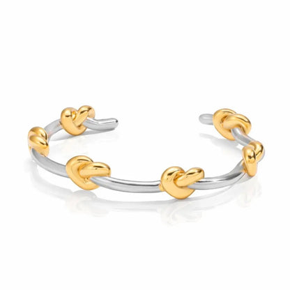 Freya Two - Tone Knot Bangle - CLAYCALI