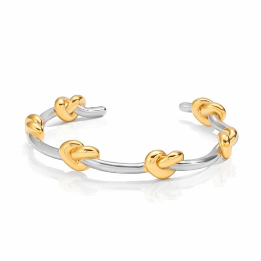 Freya Two - Tone Knot Bangle - CLAYCALI