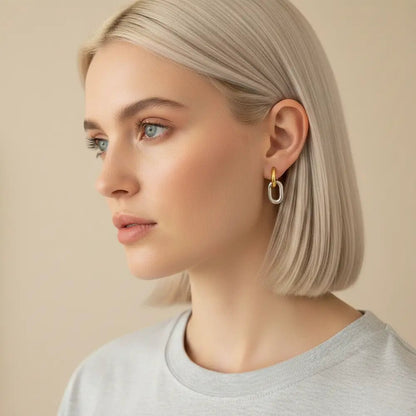 Clay Two Tone Double Hoops - CLAYCALI