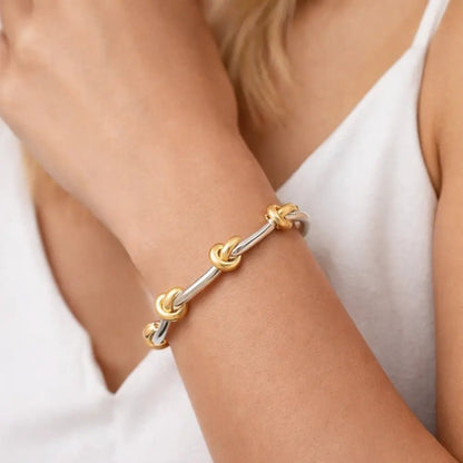 Freya Two - Tone Knot Bangle - CLAYCALI
