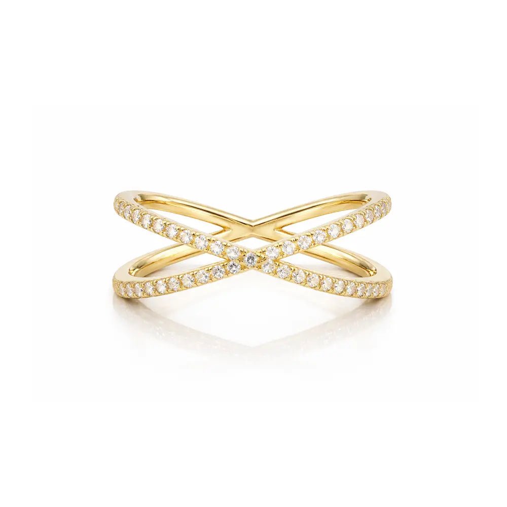 Eden Gold Diamond Cross Ring - CLAYCALI
