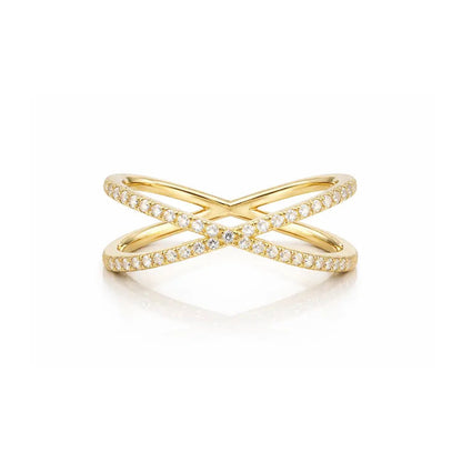 Eden Gold Diamond Cross Ring - CLAYCALI