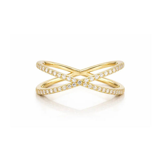 Eden Gold Diamond Cross Ring - CLAYCALI