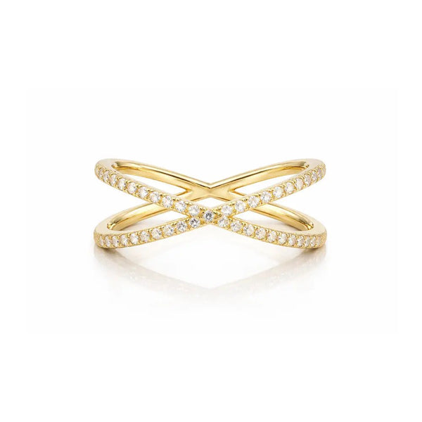 Eden Gold Diamond Cross Ring