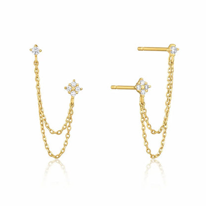 Roselle Diamond Chain Stud - CLAYCALI