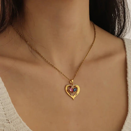 Always Yours – Birthstone Heart Necklace - CLAYCALI