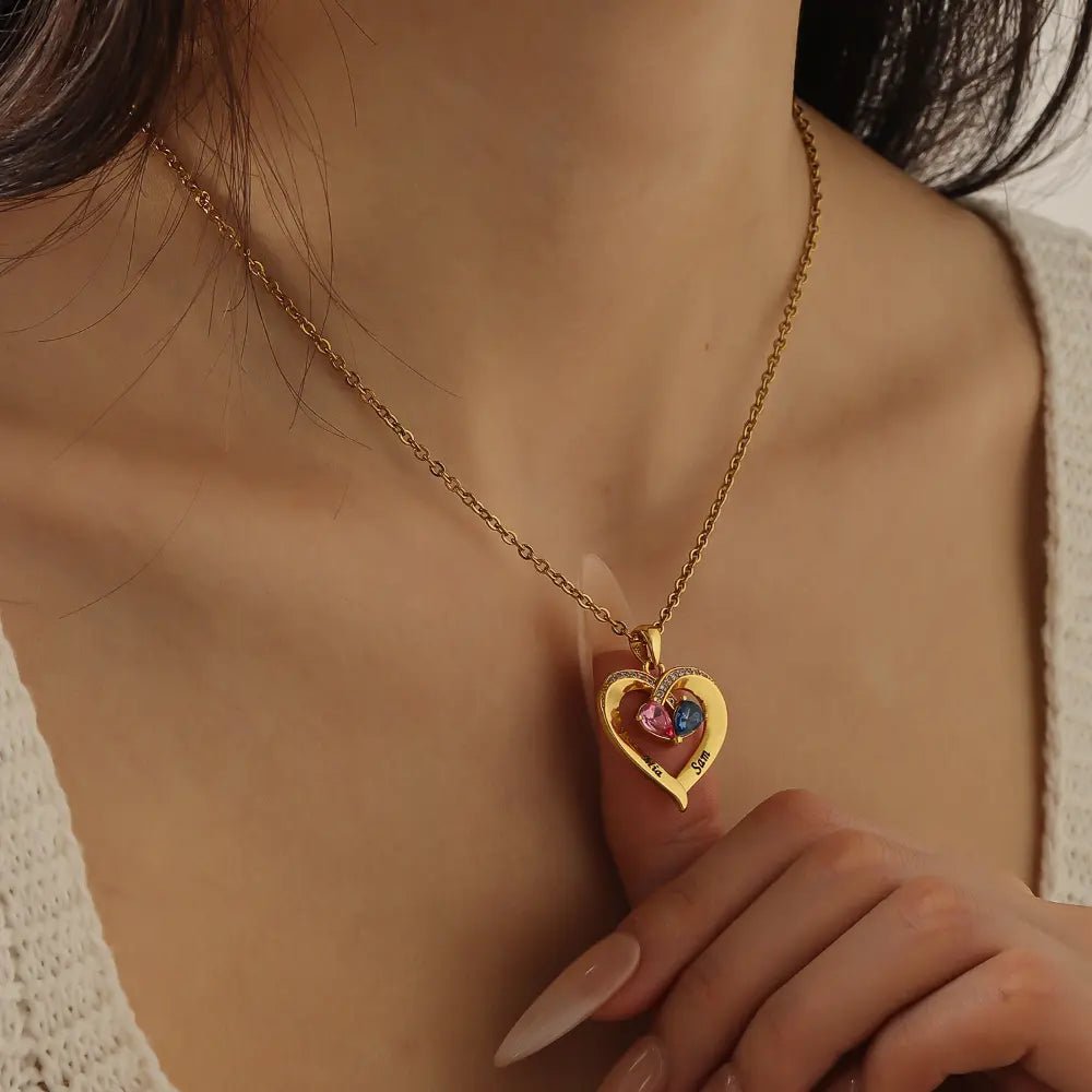 Always Yours – Birthstone Heart Necklace - CLAYCALI