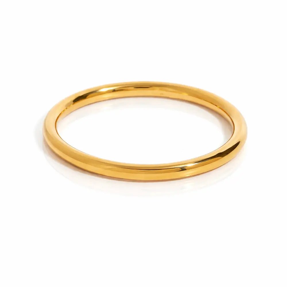 Sienna Smooth Gold Bangle - CLAYCALI