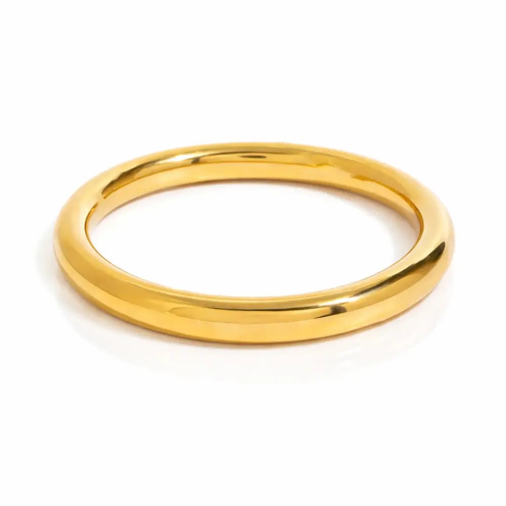 Sienna Smooth Gold Bangle - CLAYCALI