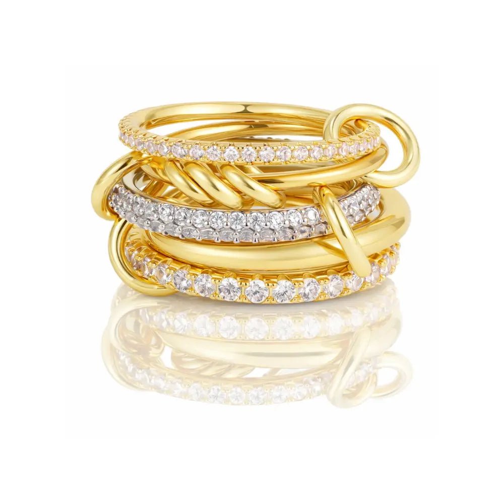 Hailey Stacked Diamond Ring - CLAYCALI