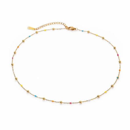 Solara Beaded Gold Necklace - CLAYCALI