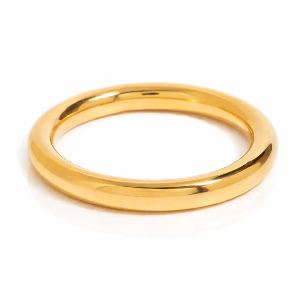 Sienna Smooth Gold Bangle - CLAYCALI