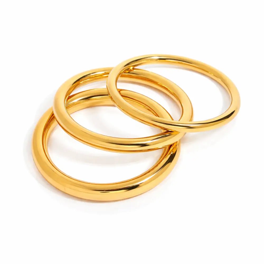 Sienna Smooth Gold Bangle - CLAYCALI