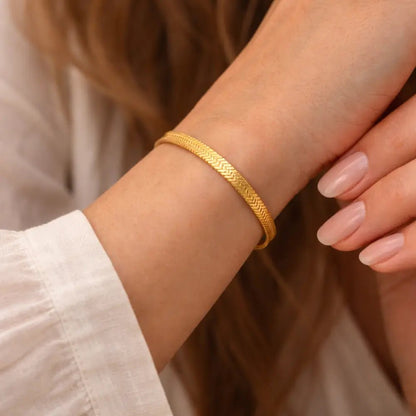 Herringbone Chain Bracelet - CLAYCALI