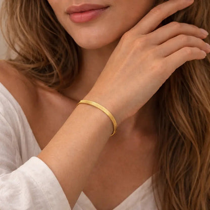 Herringbone Chain Bracelet - CLAYCALI