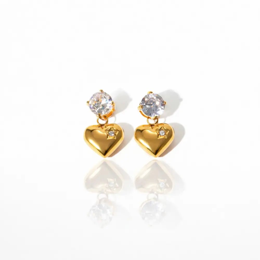 Chloe Heart Gold Earrings