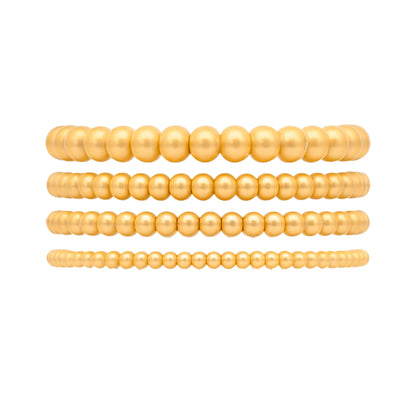 8543 Gold Bead Bracelet Stack - CLAYCALI
