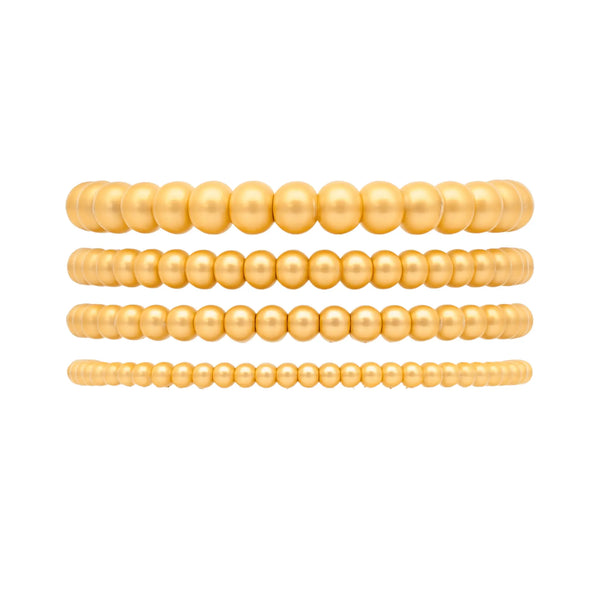8543 Gold Bead Bracelet Stack